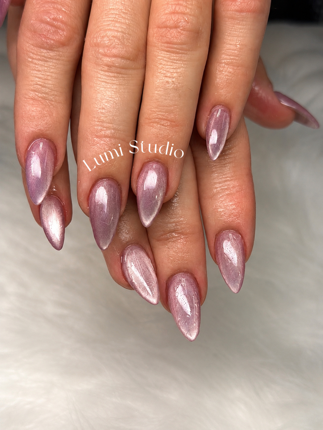Fullset Builder gel with cat eyes 
